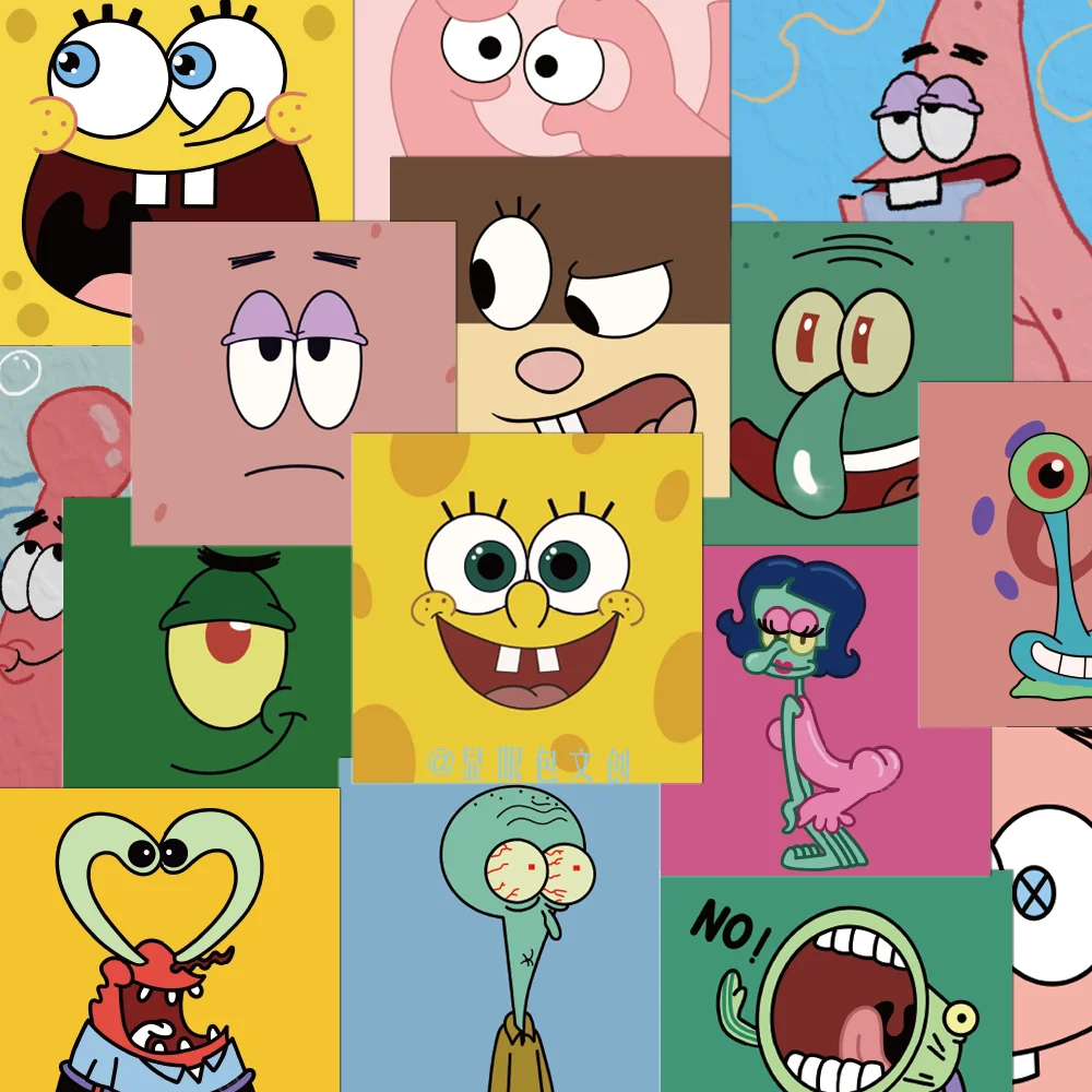 48 قطعة الكرتون لطيف سبونجبوب سكوير باتريك ستار قضية الهاتف المحمول الأمتعة كأس الغيتار DIY التعبير ملصق الديكور