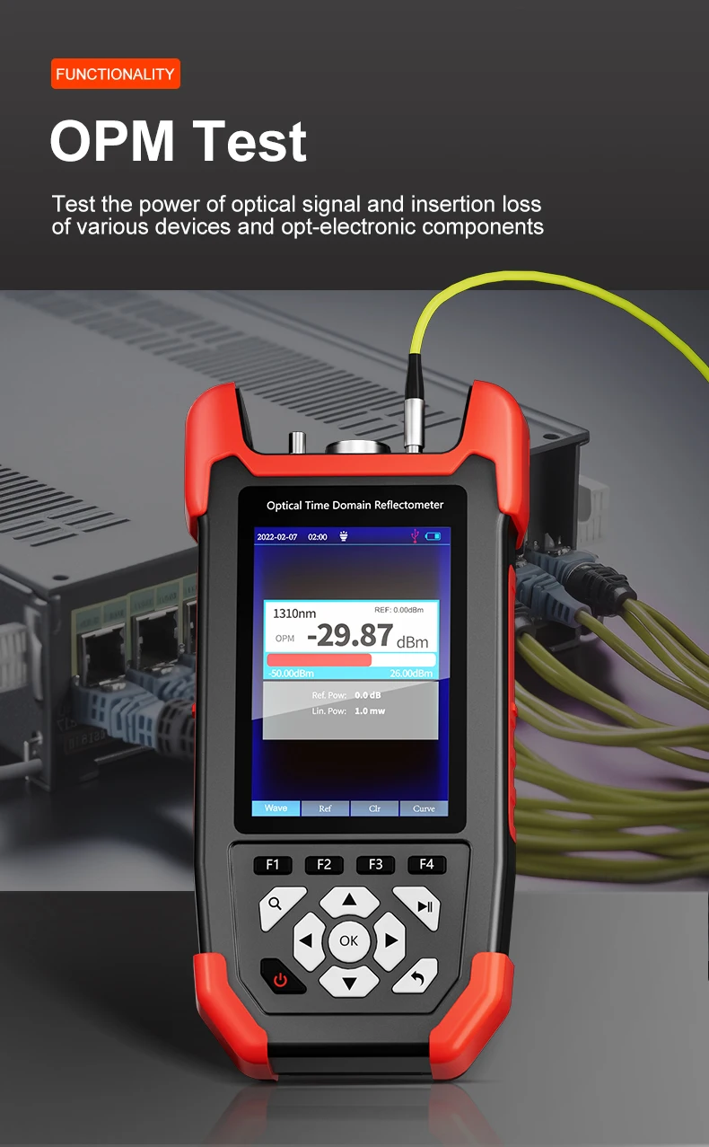 NF-981 Mini OTDR 1310/1550nm Glasfaser-Reflektometer mit OPM VFL OLS Event Map Ethernet-Kabeltester Optischer Fasertester – Detail 5