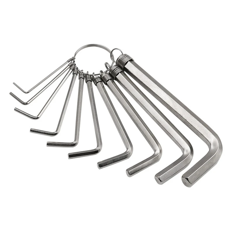 Upgraded Hexagon for Key Set Metric Wrench Set Allen Alan- Hexagon for Key with for Key Ring Vanadium Steel Drosphip