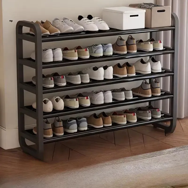 Space Saving Multi-layer Metal Shoe Rack, Durable, Narrow Design,Multi-layer Iron Workmanship, No Wood,Ground Mounted,
