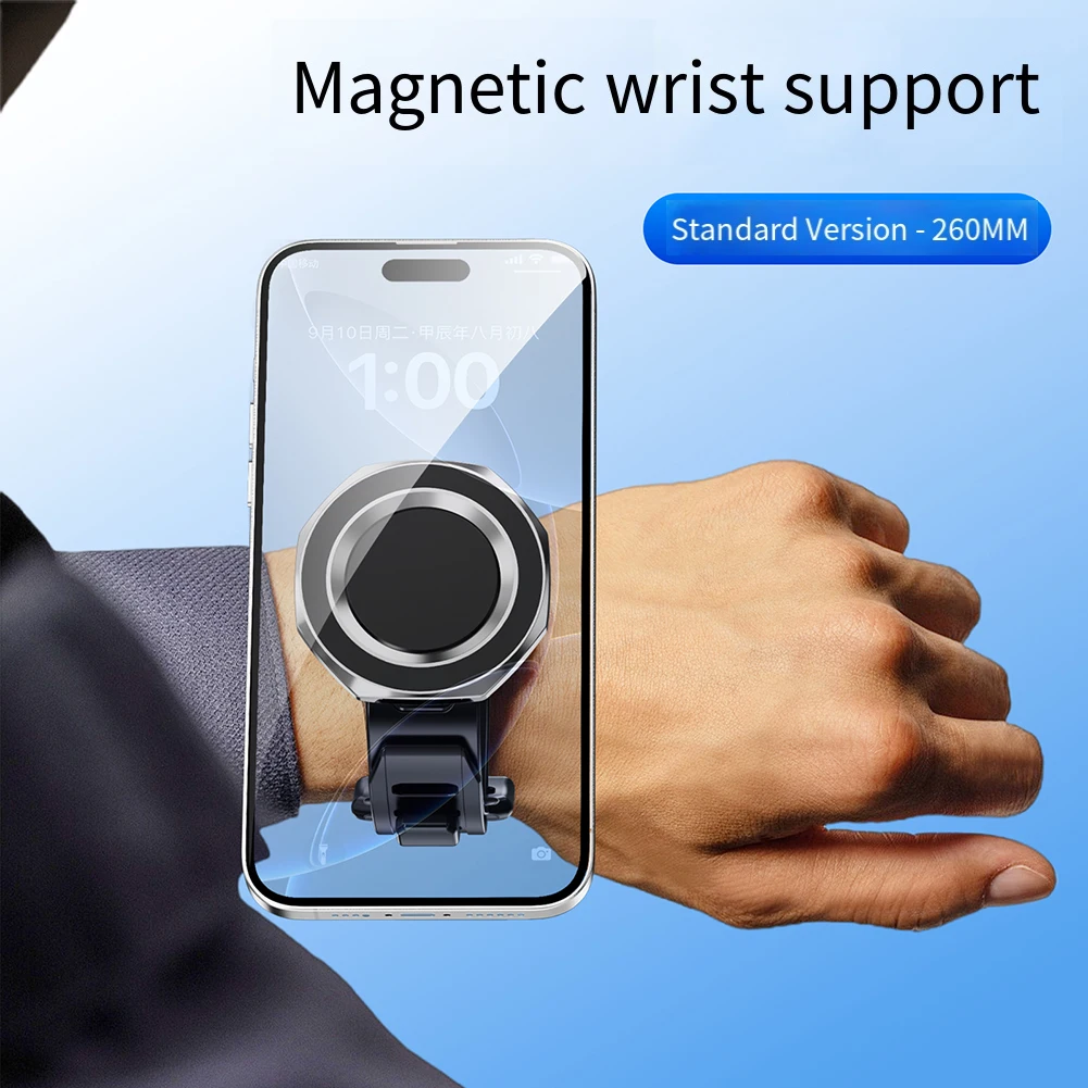 

Силиконовый держатель для телефона на браслете с магнитным вращением на 360 градусов для удобных и надежных рук для использования на открытом воздухе