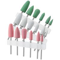 18 Pcs Nail Drill Bits Set Silica Gel Cuticle Drill Bit for Removing Gel Polish Suitable Electric Nail Drills Green Pink White