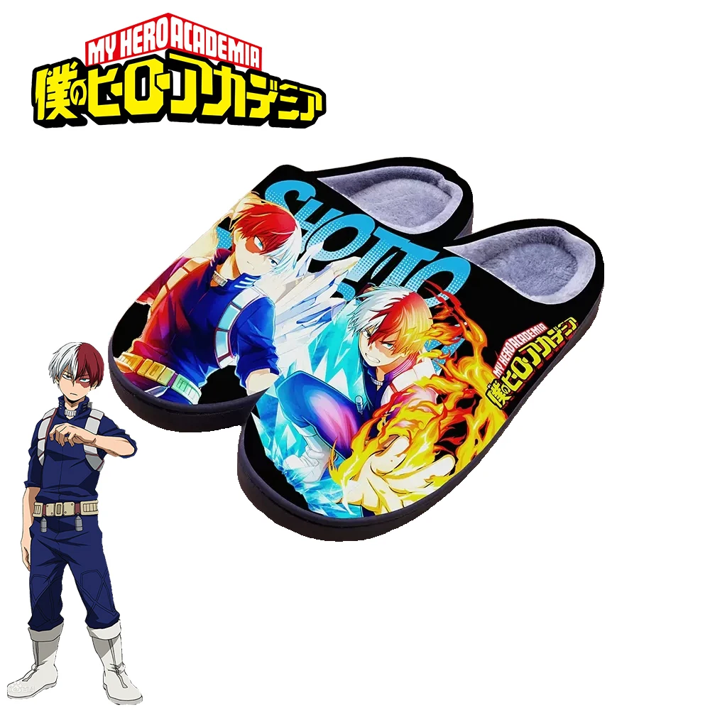 My Hero Academia Winter Warm Slipeers for Men Women Kids Anime Bakugou Katsuki Todoroki Shoto Cosplay Indoor Cartoon Slippers