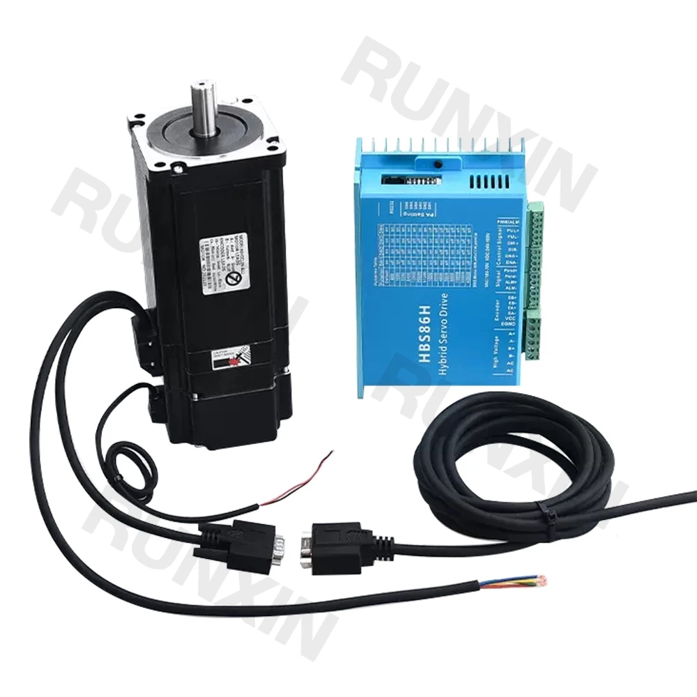 RXTNC Nema34 86 Closed Loop Motor 86HB 8.5N.m +HBS86H Driver+3M Encoder Cable For CNC Machine Parts or 3D Printer