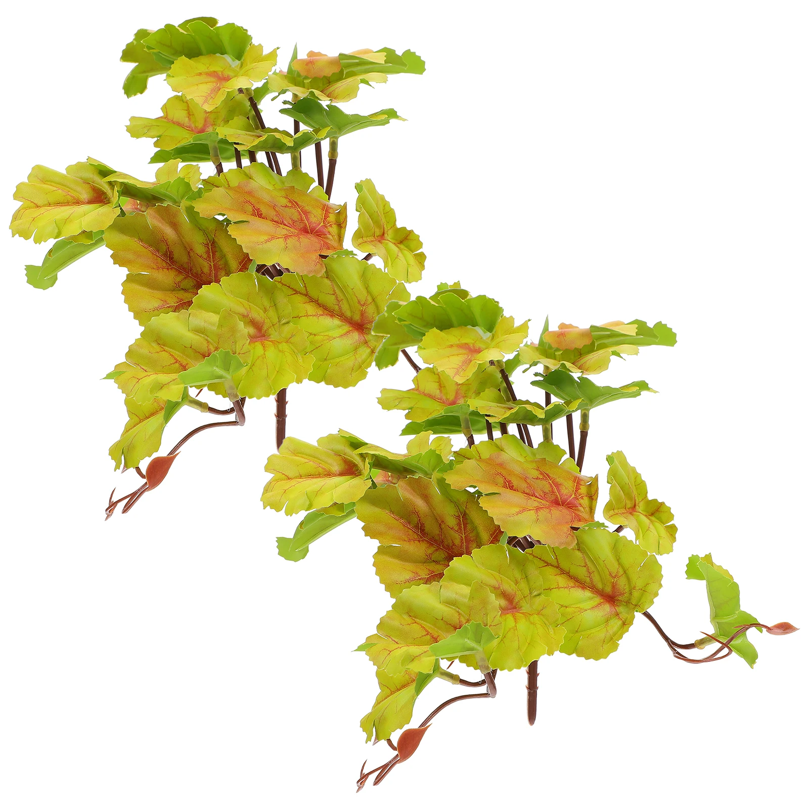 

2pcs Lifelike Tank Simulation Plants Durable Artificial Plant Decor For Bearded Dragon Lizard Gecko Habitat Box Landscape