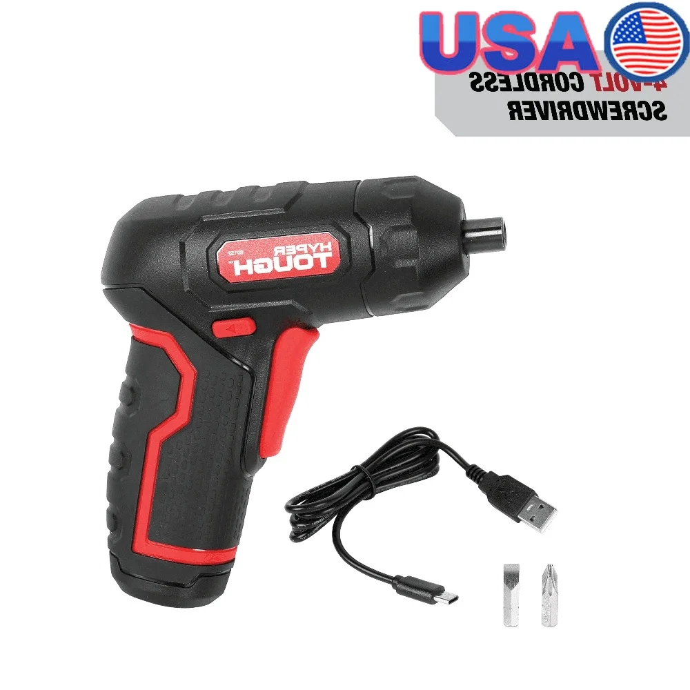

4V Max Lithium-Ion Cordless Screwdriver Compact Ergonomic Angle Grip Tool with LED Light USB-C Charger and Magnetic Bit Holder