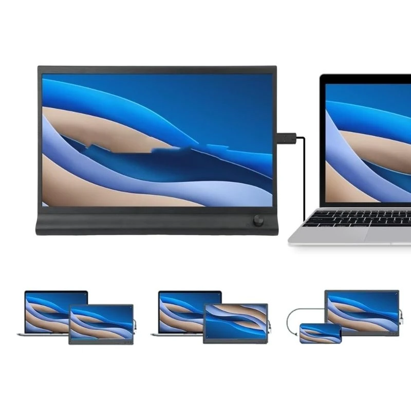  Laptop Monitor Extender 15.6inch Portable Double Screen External Second Monitor 1920x1080 USB C Plug Play for Notebook