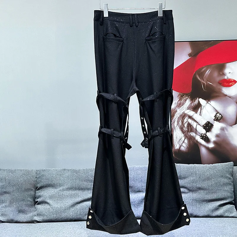 PFHQ rapIndustry-Pantalon à lacets pour hommes, Conception à pois en métal, Populaire, Polyvalent, Créativité, Personnalité, Beau, FJ21Z4990