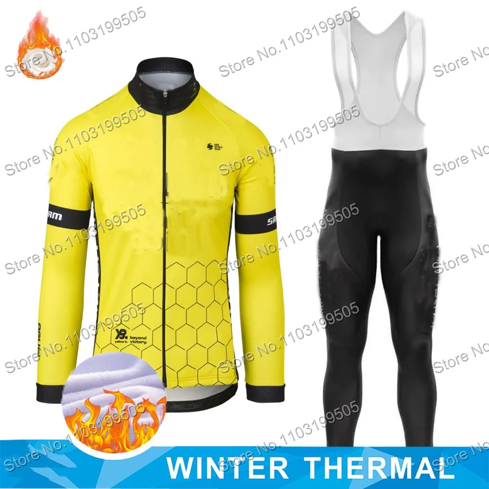 2024 Trilogy Team TDF World Champion Cycling Jersey Set Winter Fleece Cycling Clothing Road Race Bike Jacket Suit MTB Maillot