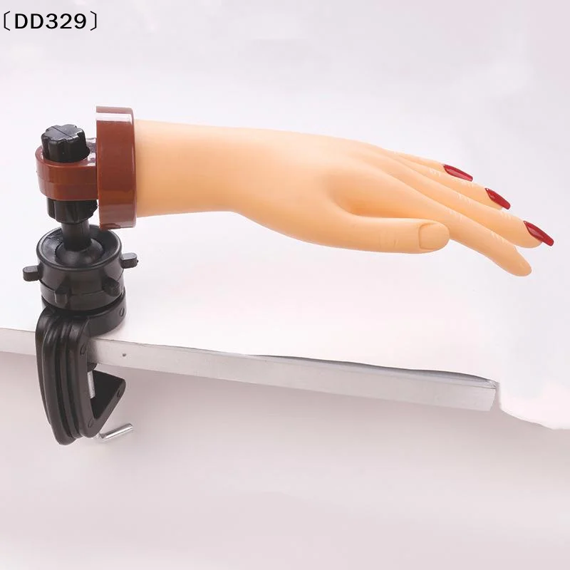 Nail Art Fake Hand Flexible Soft Adjustable Plastic Finger Practice Prosthetic Model Manicure Training Display Tool〔DD329〕