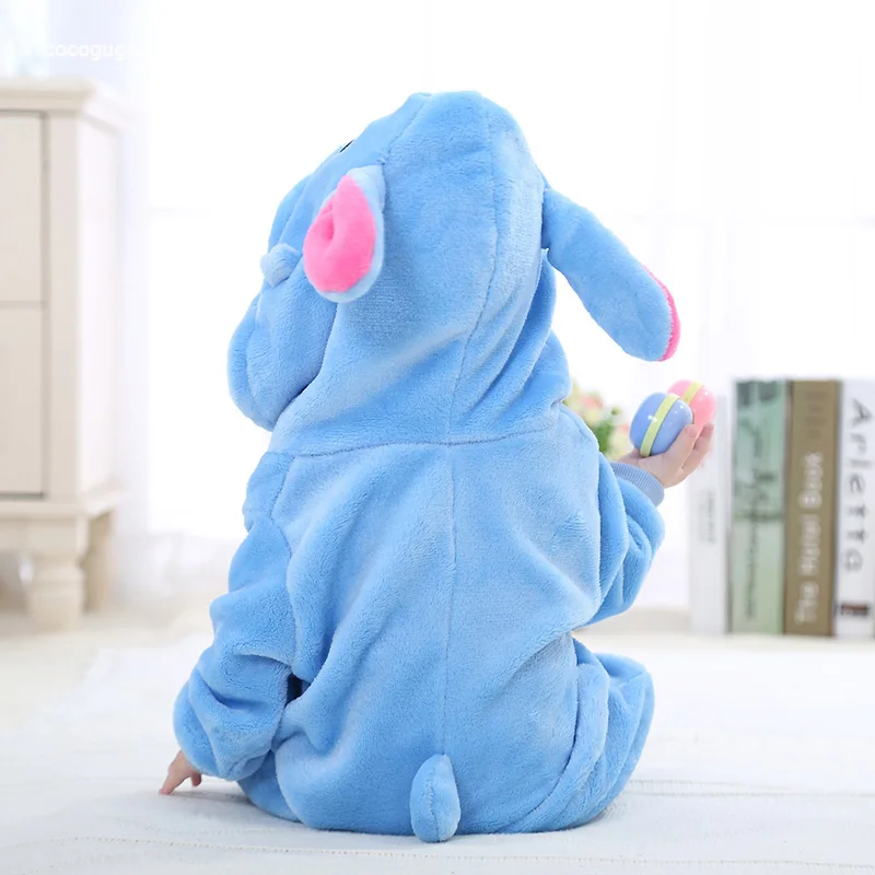 Blue Anime Baby Romper Boy Girl Pajama Newborn Bebe Clothes Cute Bodysuits Flannel Warm One-piece Winter Halloween Outfit