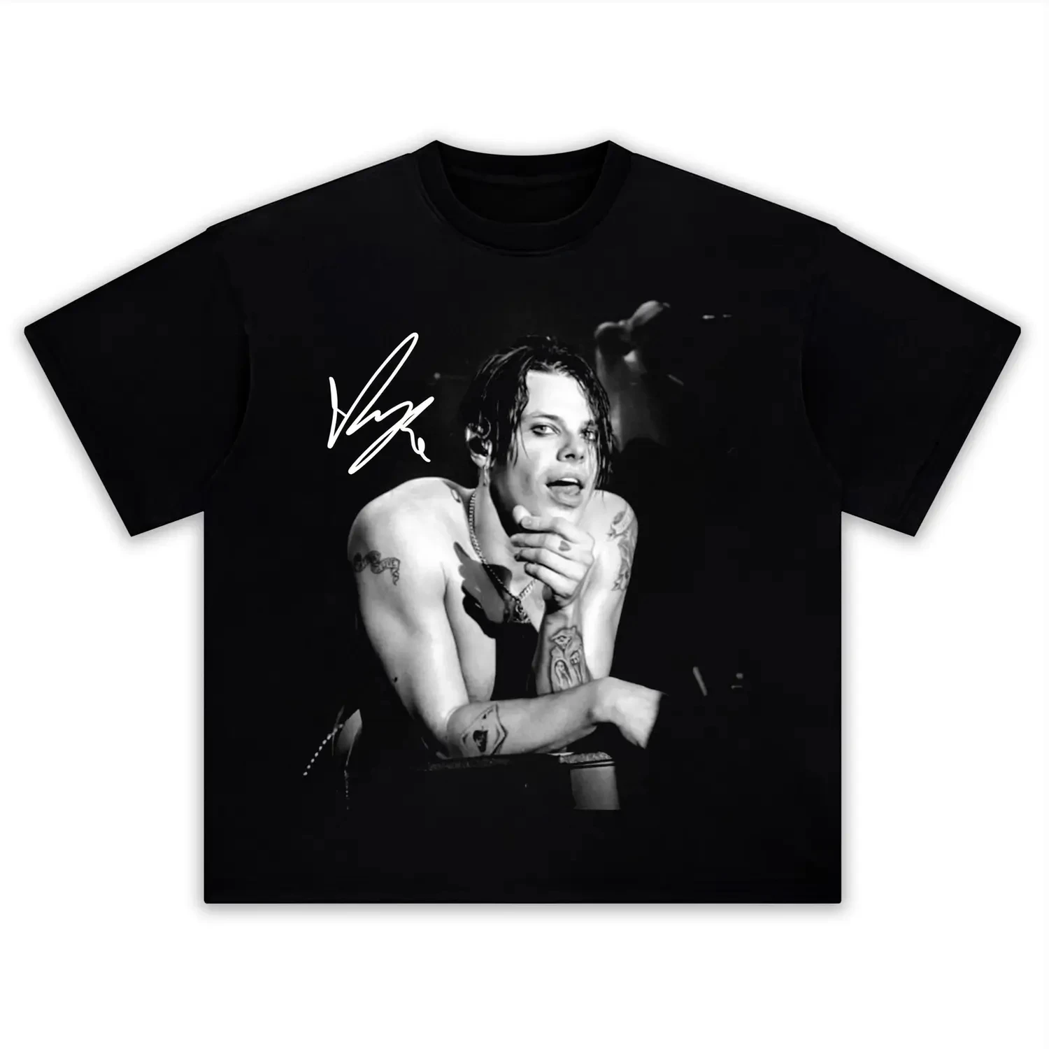 Camiseta de algodón 100% con gráficos de retrato del cantante YUNGBLUD, camiseta unisex de moda de verano 2026, camisa de manga corta de estilo Retro para hombre, ropa de calle