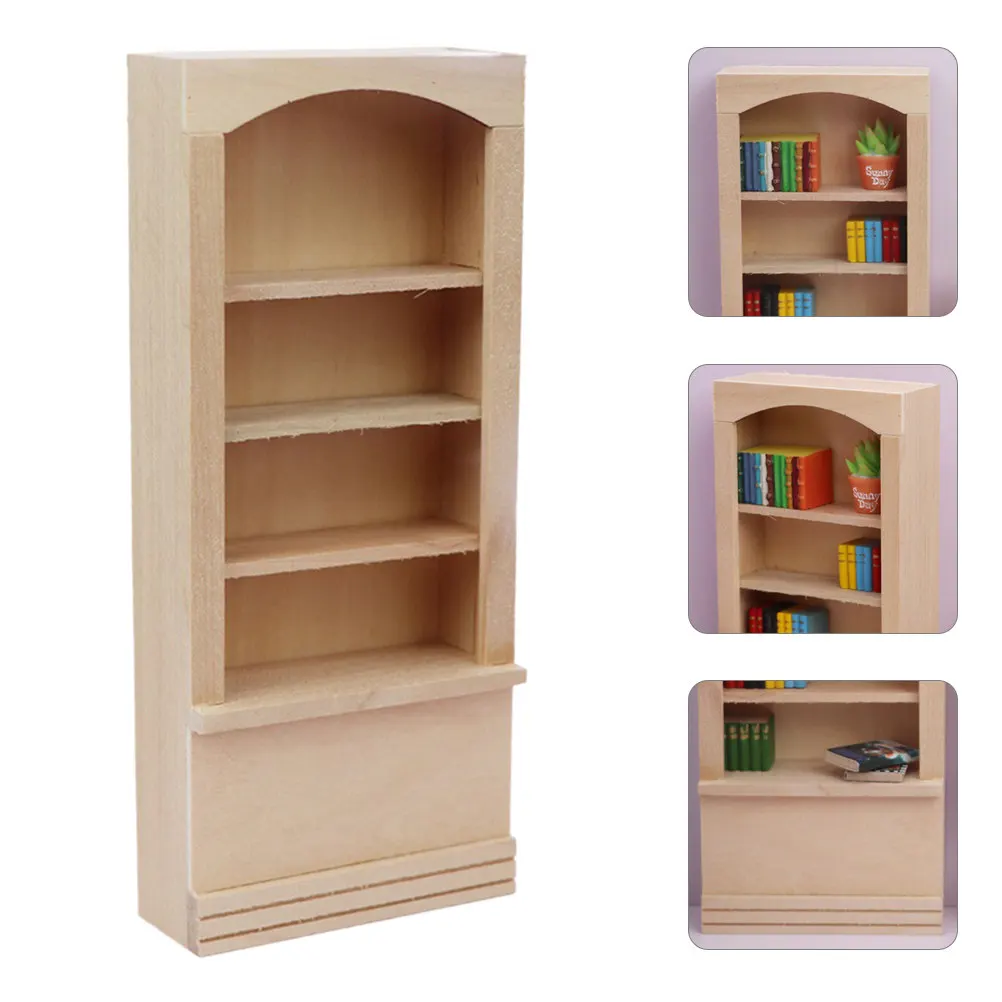 

Миниатюрная декоративная книжная полка из дерева премиум-класса, маленький домашний декор, мини-стеллаж для дома, миниатюрная мебель, аксессуары для интерьера