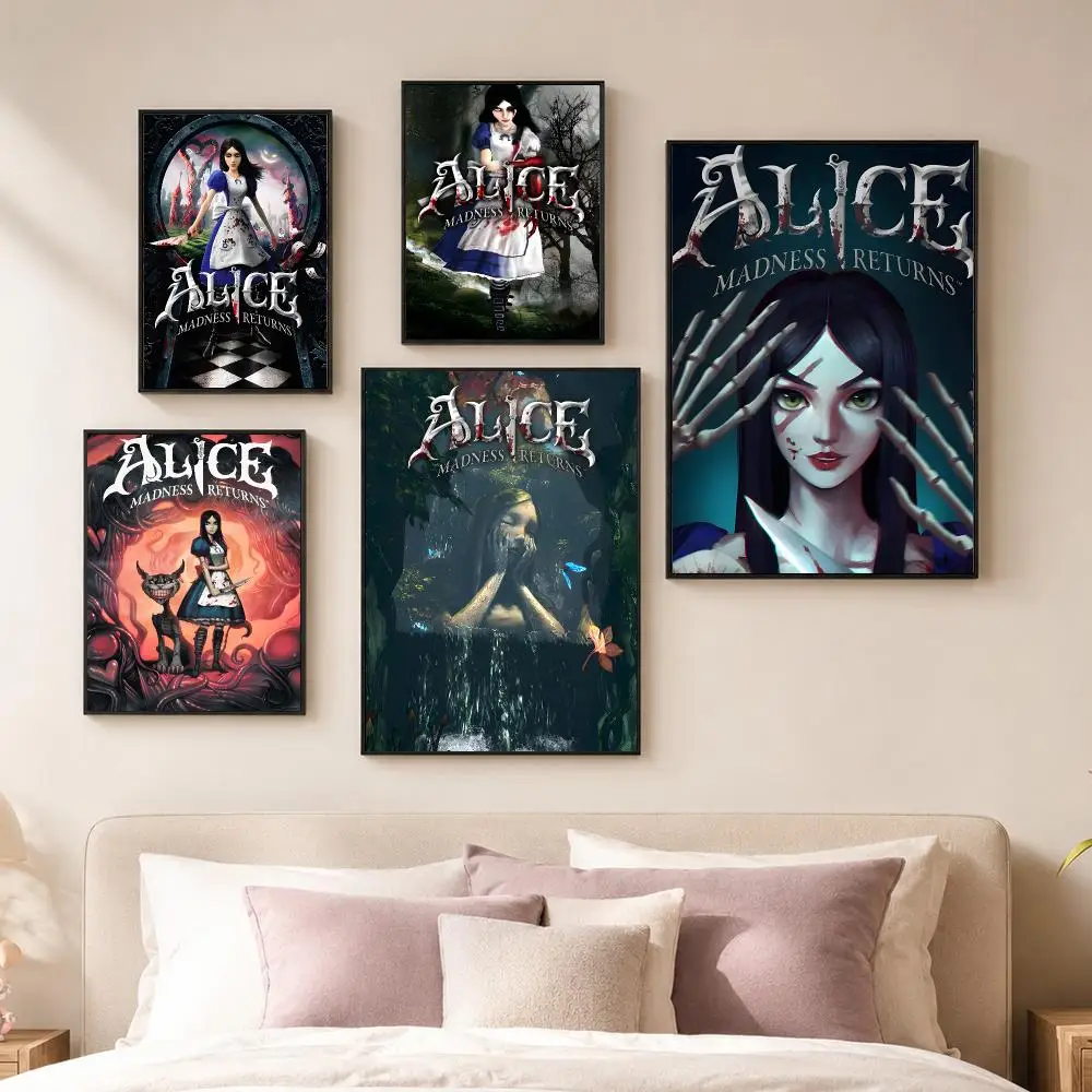 Game A-Alice: Madness Returns Poster Vintage PP Paper Wall Art Home Decor Print for Bedroom Living Room Aesthetic Gift