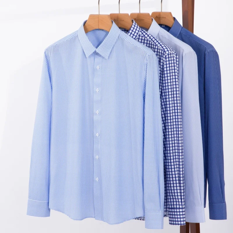 S-4XL Casual Men Shirt Long sleeves Slim Fit Easy Care Business Shirt Men Long sleeves Formal Social Soft Cozy