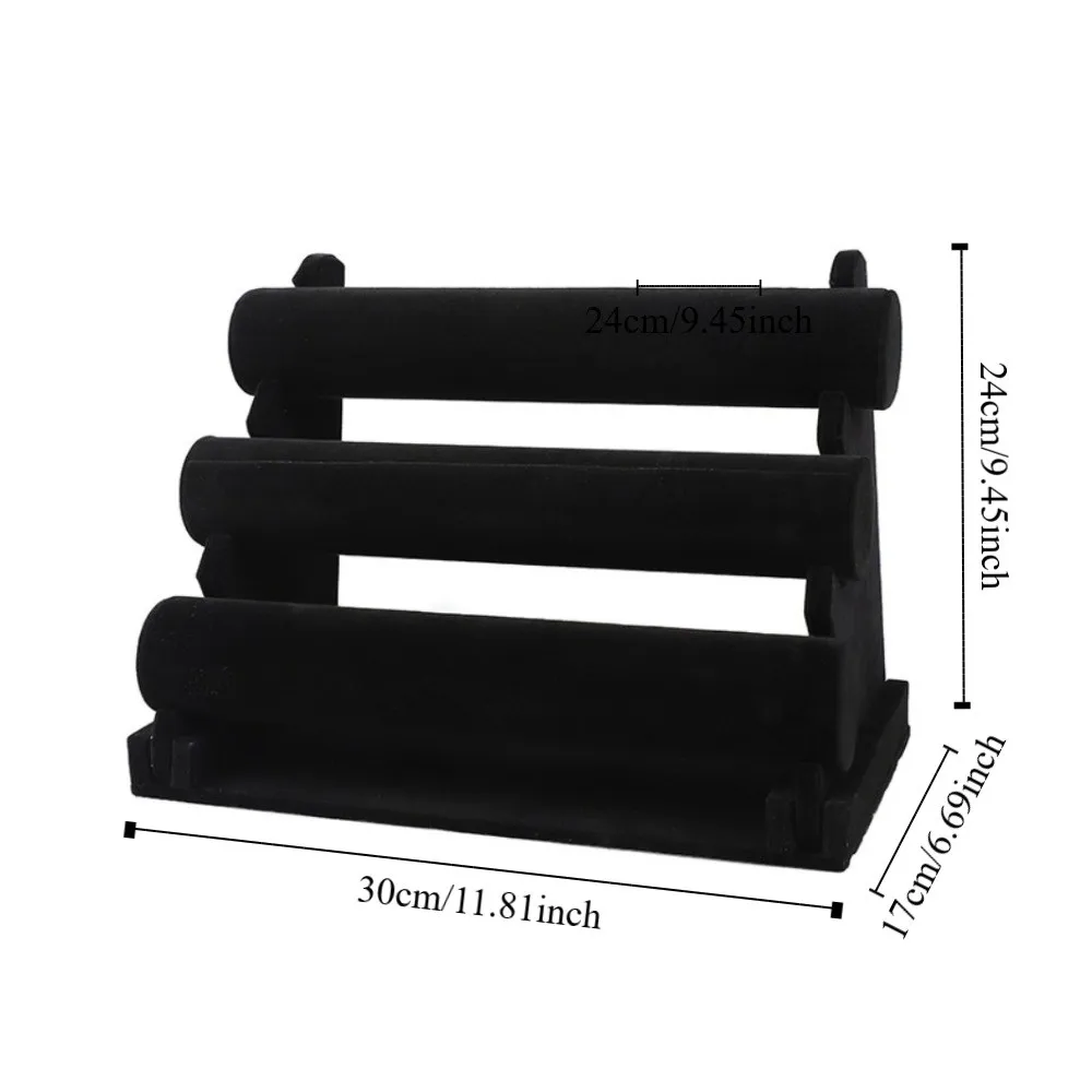 3Layer Velvet Jewelry Holder Retro Space Saving Bangle Display Stand Multifunctional Large Capacity Jewelry Organizer Home