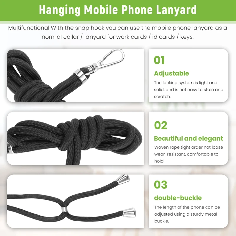 걸이식 휴대폰 랜야드 거치대, 2 개 투명 패치, 범용 휴대폰 랜야드