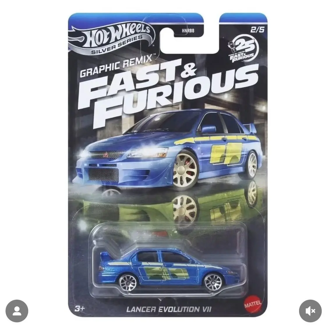 새로운 1/64 핫휠 FAST & FURIOUS HNR88 자동차 모델 2025 실버 라벨 미쓰비시 EVO 혼다 컬렉션 합금 자동차 모델 장난감 선물