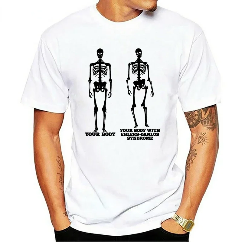 Men Women Cotton Skeleton T-shirt Your Body with Ehlers-danlos Syndrome Tshirt Funny Shortsleev Graphic Tee Top Casual Camisetas