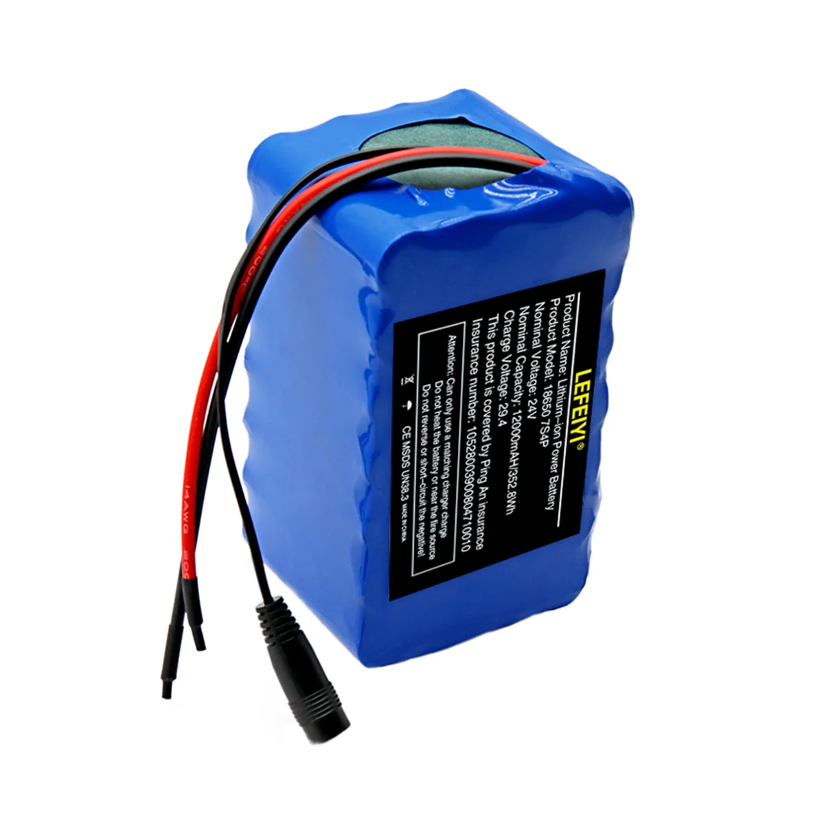 LEFEIYI 24V 7S4P 12000mAh High Power 12AH 18650 Lithium Battery Pack with BMS 29.4V