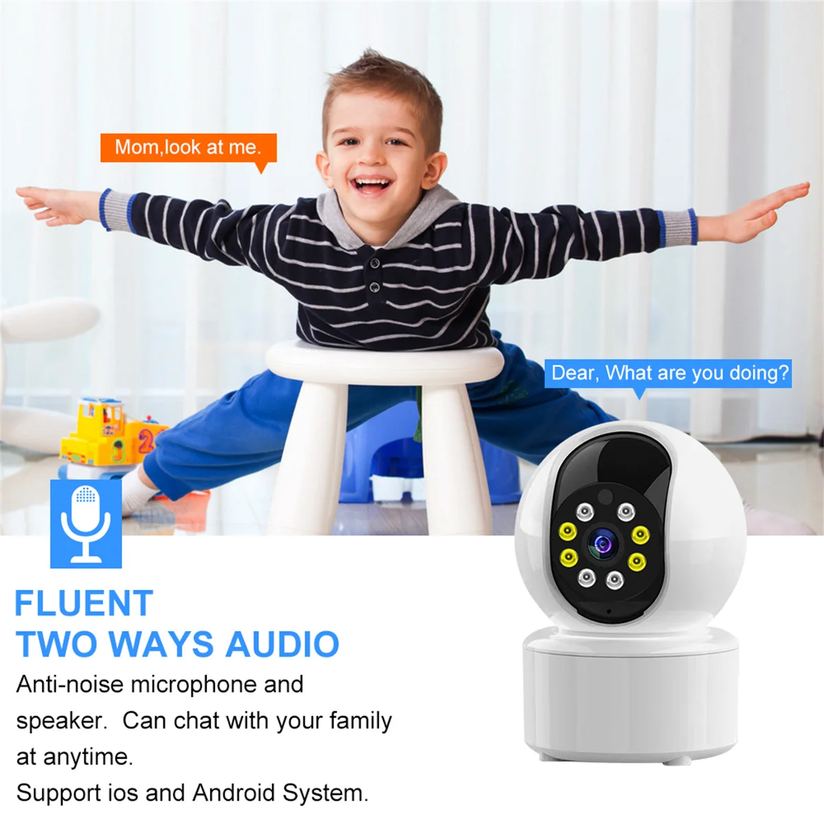 5MP WIFI Camera Home Security Indoor Wireless IP Video Surveillance Camera AI Auto Tracking Night Vision Security Baby Monitor