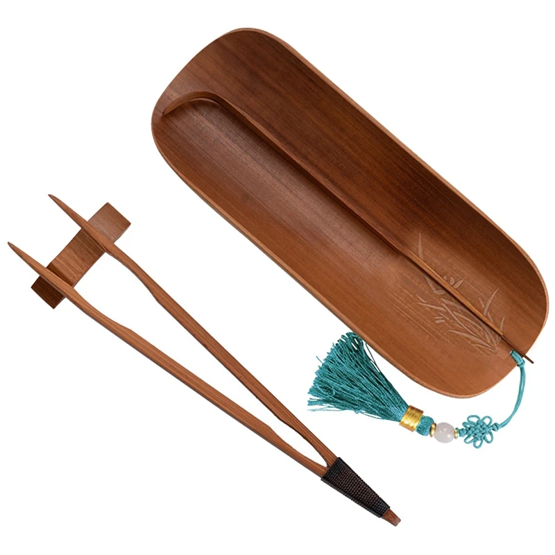 Bamboo Tea Scoop Handmade Coffee Tools Vintage Tea Accessories Set Chahe Tea Needle Teaware Set