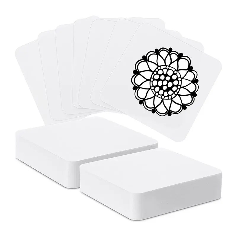 

MACH-For Calligrapher Watercolor Sketch 100 Pcs Artist' S Tiles 3.5" X 3.5" Zen Square White Paper Tiles Drawing Supplies