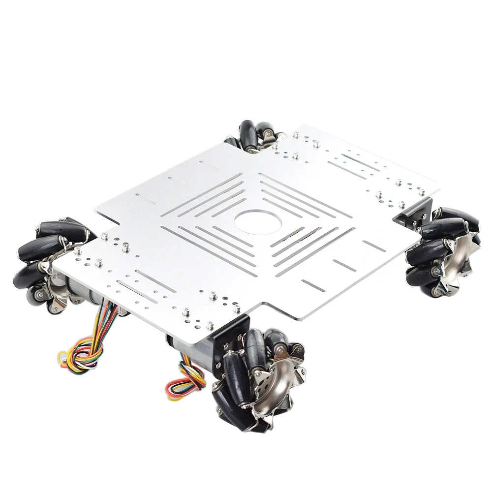 40KG Large Load 4WD All Metal Mecanum Wheel Robot Car Chassis Kit Platform with DC 12v Encoder Motor for Arduino DIY Projects