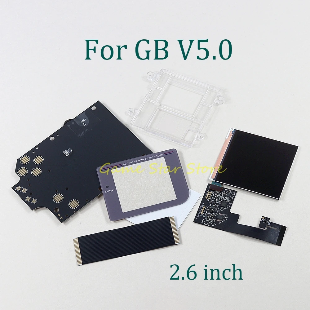 

1set 2.6inch Display Backlight IPS LCD Mod Kit for Gameboy GB V5.0 Replacement Highlight Brightness Screen