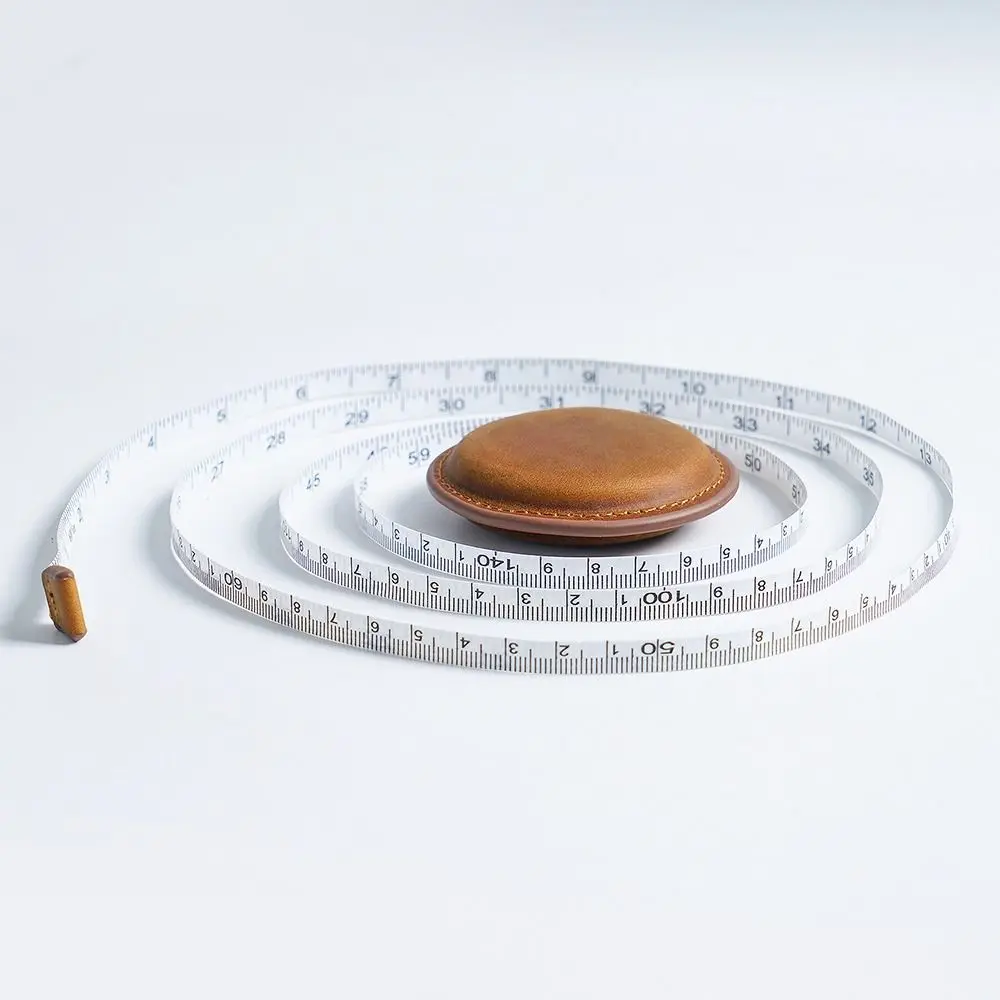 Handmade Roll Tape Measure Soft Vintage Portable Sewing Tools Retractable Genuine Leather Pull Ruler Women