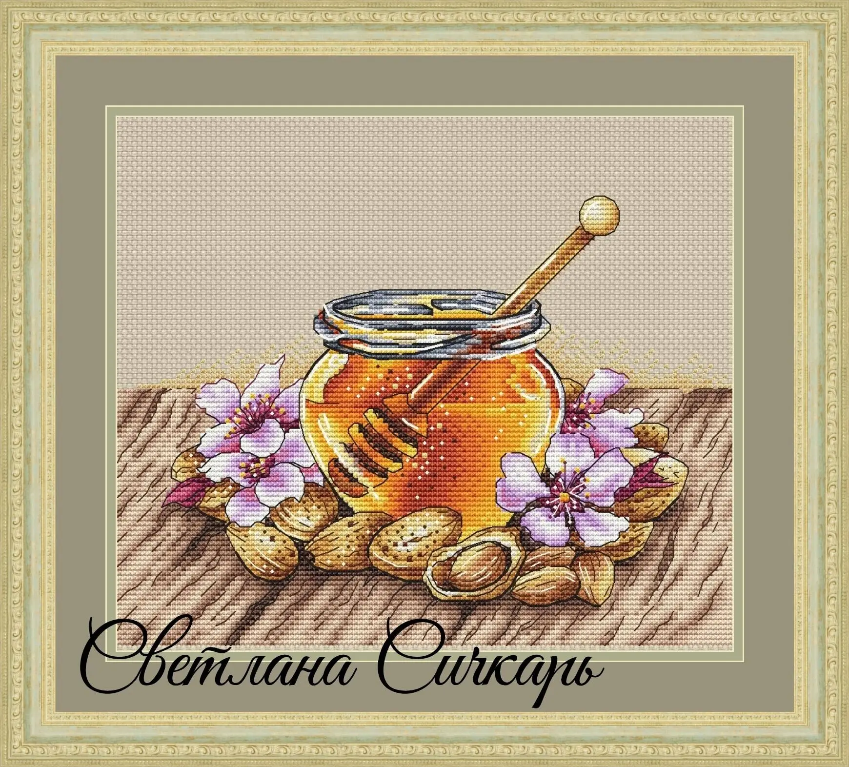 Cross stitch Kit 14CT Canvas Cross Stitch Embroidery Set Craft --15-Peanut Honey Flower 33-27 Cross Stitch Set