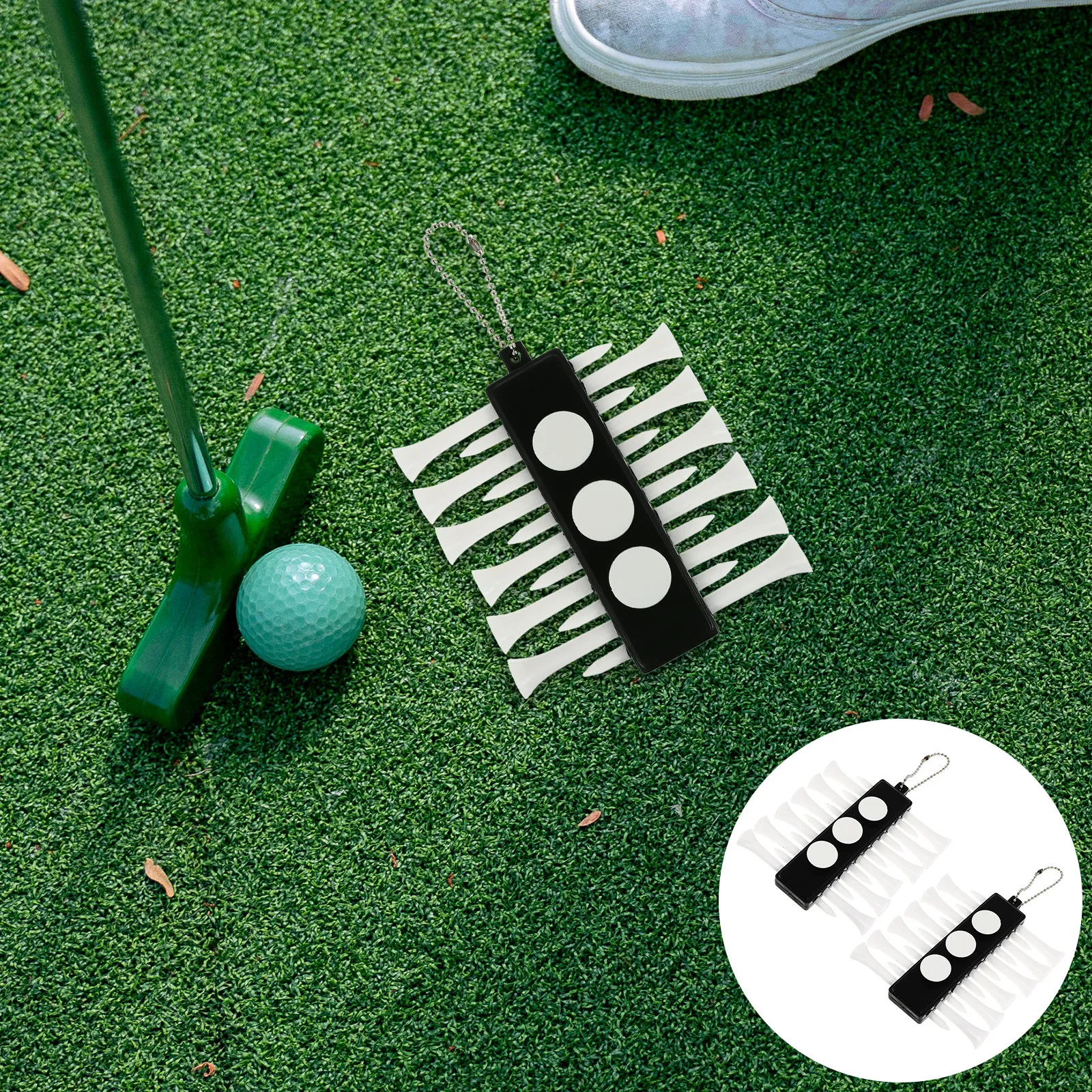 2Pcs Portable Golf Tee Holders Durable Practical Lightweight Tee Organizers Golf Training Accessories for Outdoor Play
