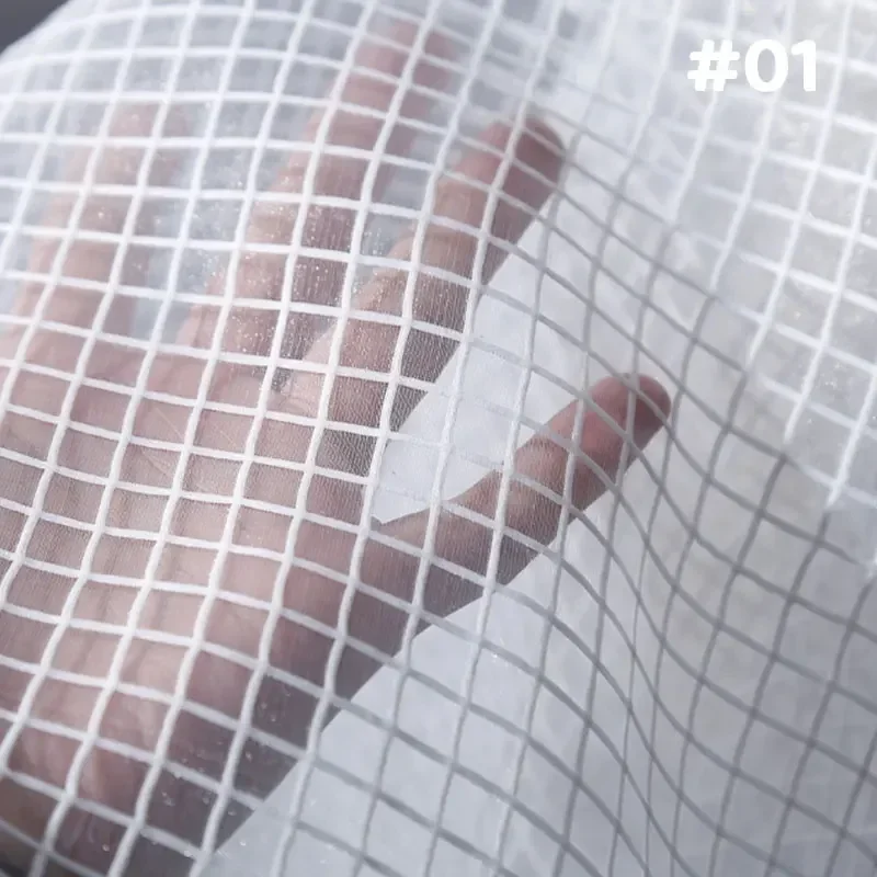 50x140cm Mesh Plaid Fabric Textured Organza Crisp Fabric for Sewing Bridal Dress Headdress Bottoming Garment DIY Materials image 3