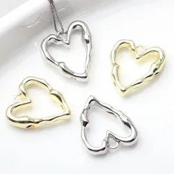 10pcs Alloy Hollow Out Love Heart Charms Pendant For Jewelry Making Handmade DIY Bracelet Earrings Necklace Ornament Accessories