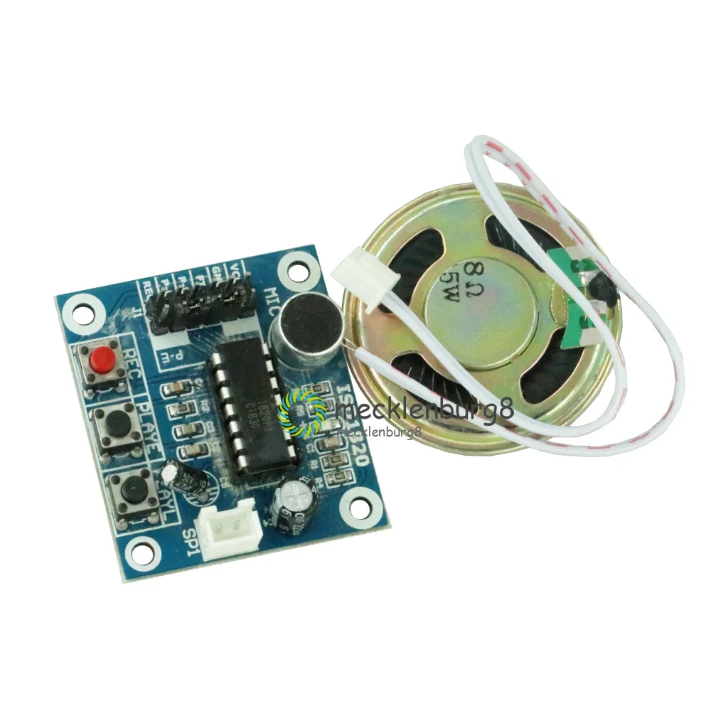 ISD1820 Recording Module Voice Playback Module Mic Sound Audio Telediphone Board With Microphones + Loudspeaker for Arduino 3-5V