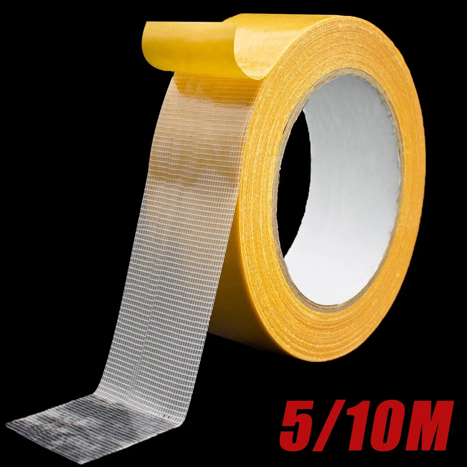 강력한 고정 양면 테이프 베이스 테이프, 반투명 메쉬 방수, 흔적 없는 고점도 그리드 카펫 접착 테이프, 5 m, 10m