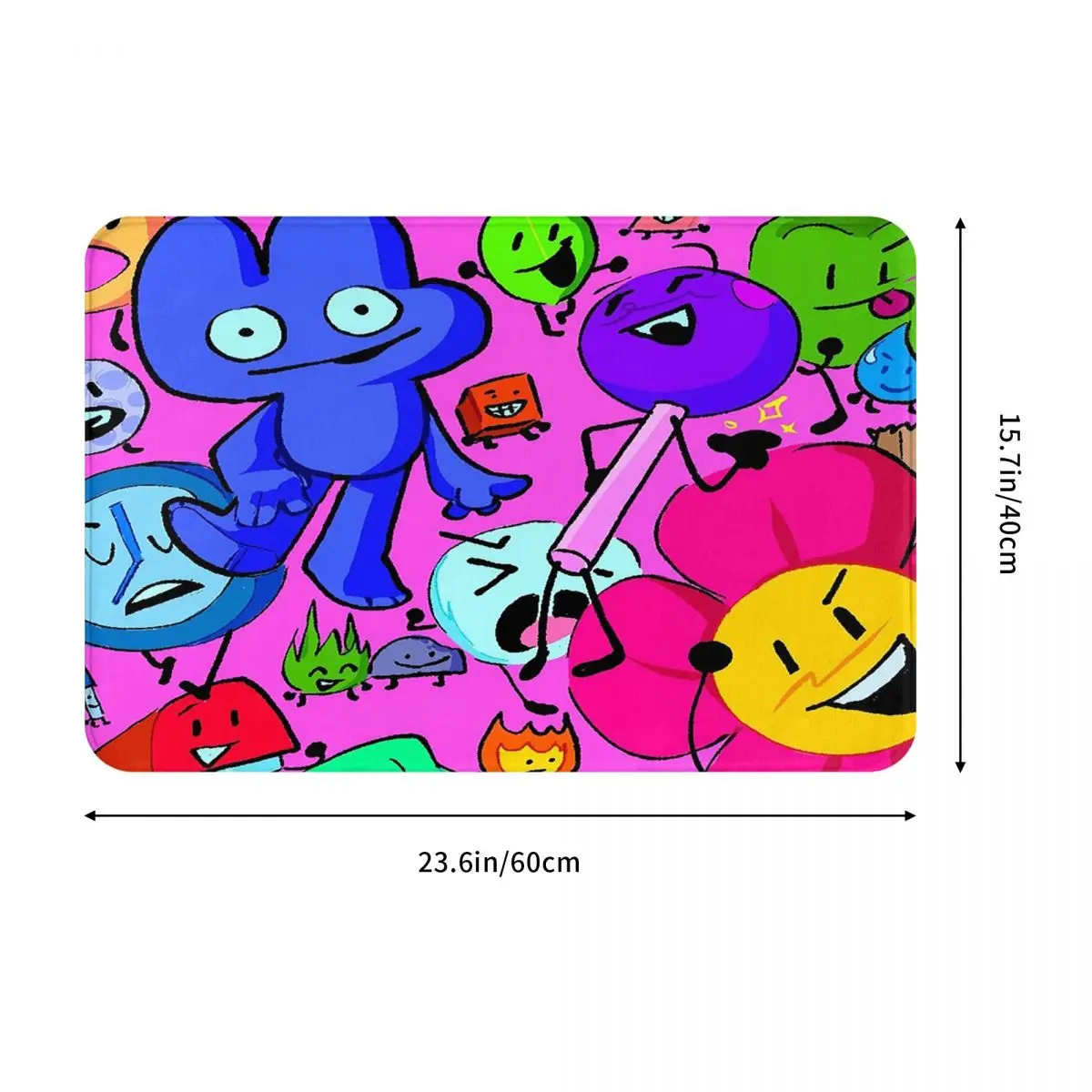 BFDI Character Mix Doormat Sand Scraping Carpet Rug Kitchen Entrance Home Floor Mat for Bedroom Footpad Mats