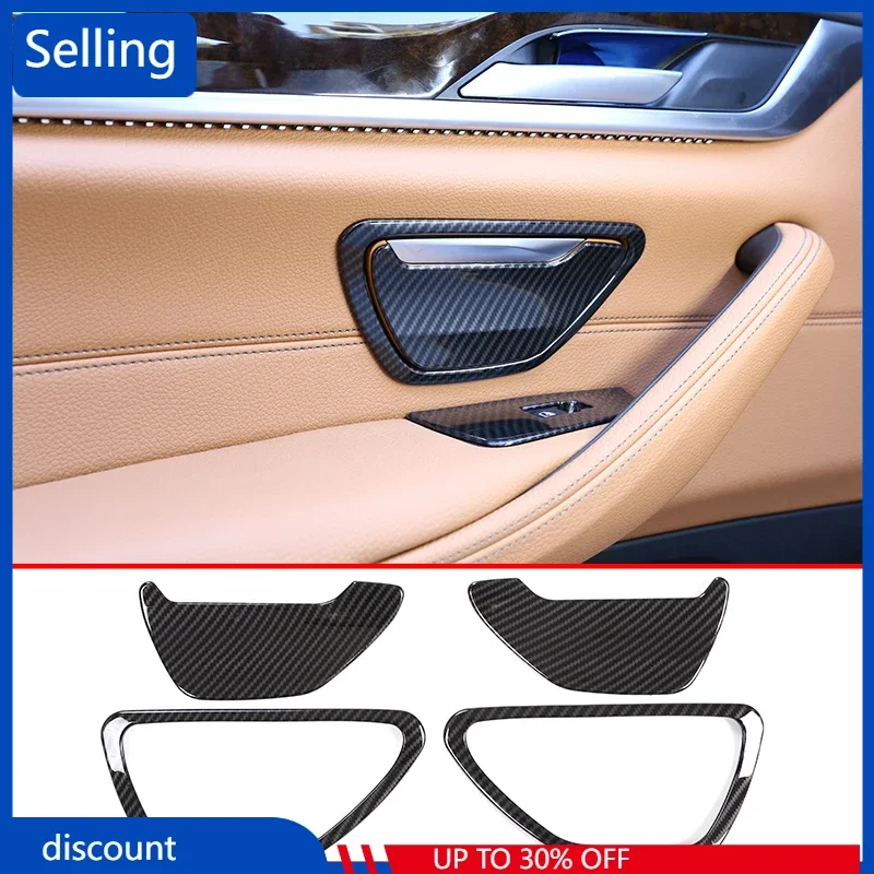 

For BMW New 5 Series G30 2018 Car Accessories ABS Carbon Fiber Rear Row Soot Cover Trim 4 Pcs fast ship