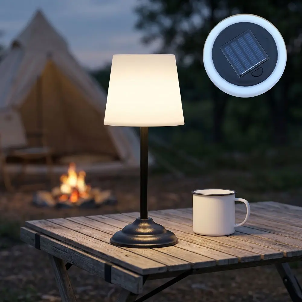 Creative LED Solar Table Lamp Waterproof Dimmable Solar LED Table Lamp Portable Adjustable Color Temp Solar Table Lamp
