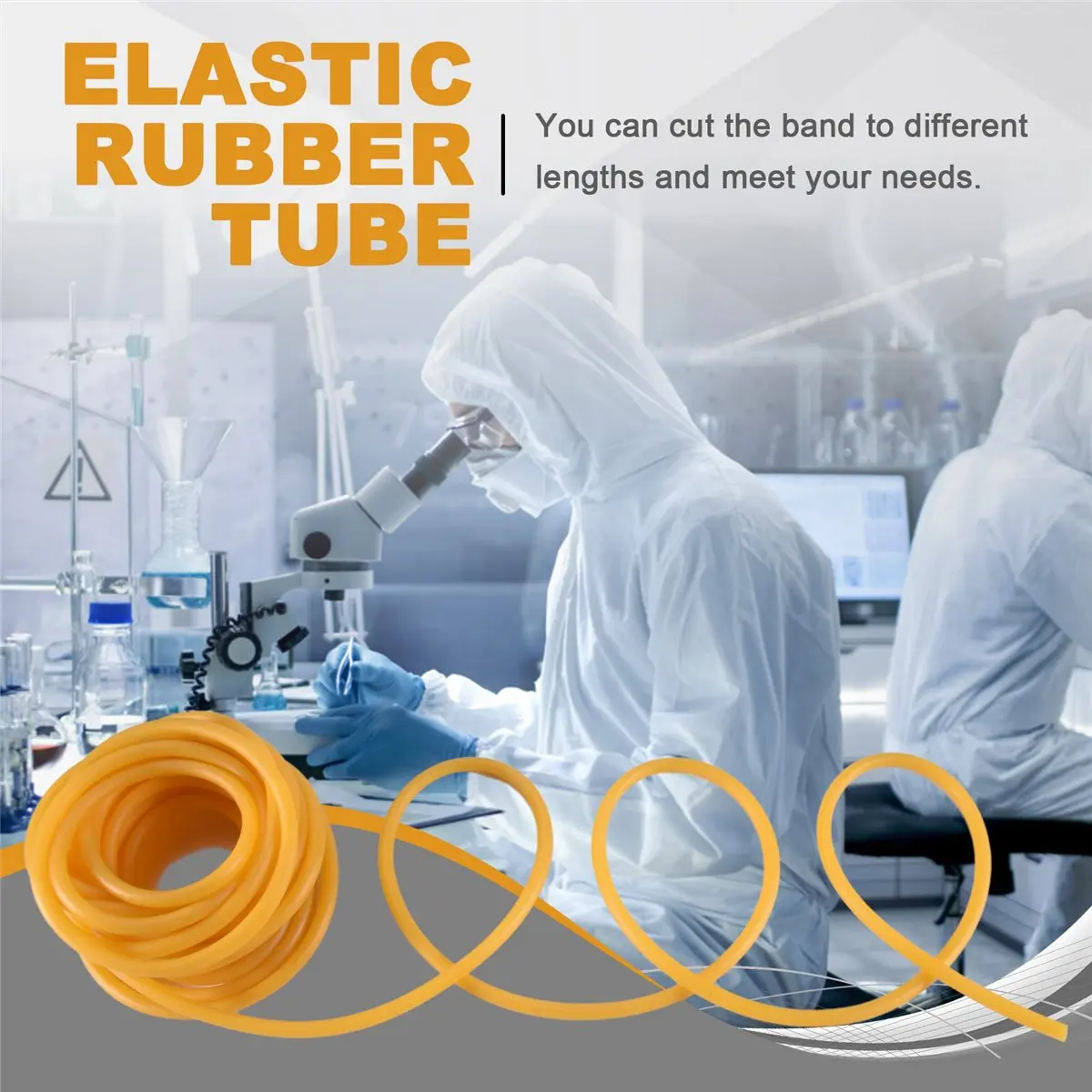 A89X Natural Latex Rubber Tube 33Ft Elastic Industrial Rubber Tubing for Home Hospital Laboratory 6mm x 9mm