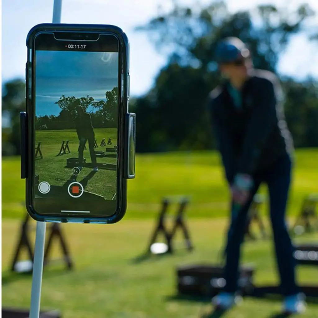

Rotatable Golf Mobile Phone Holder Video Bracket Clip Jaws Clamp for Golf Practice Equipment Accessories