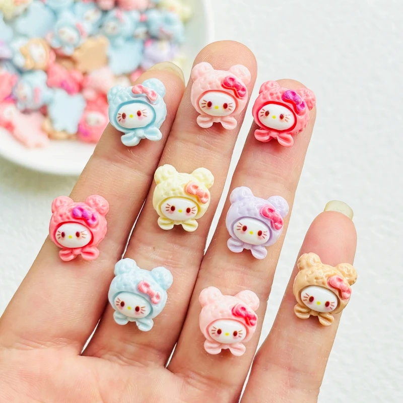 30 Pcs Cute Mini Cartoon animal kitten Series Resin Figurine Crafts Ornament Jewelry Manicure Hairpin Making Accessories