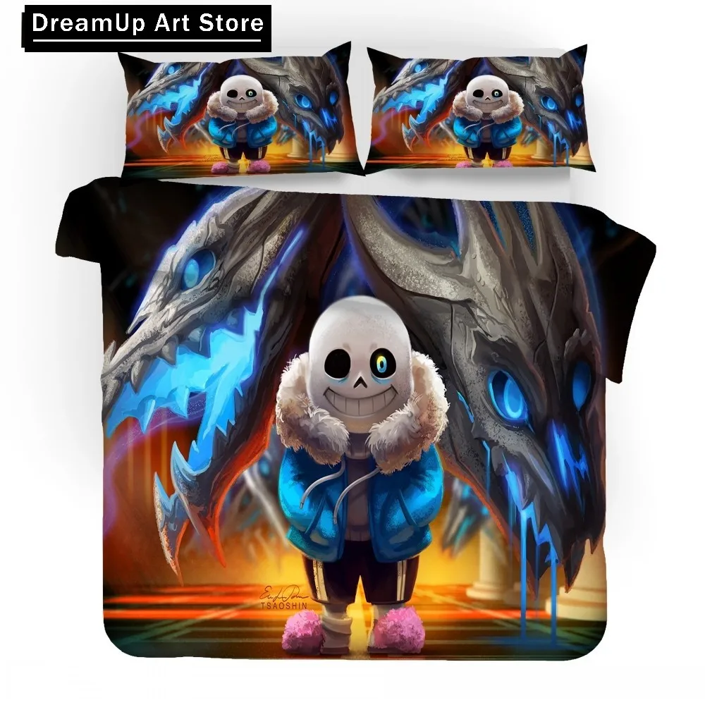 3D Print Fashion Game Undertale Sans Bedding Set Boys Girls Twin Queen King Size Duvet Cover Pillowcase Bed boys Adult Bedroom