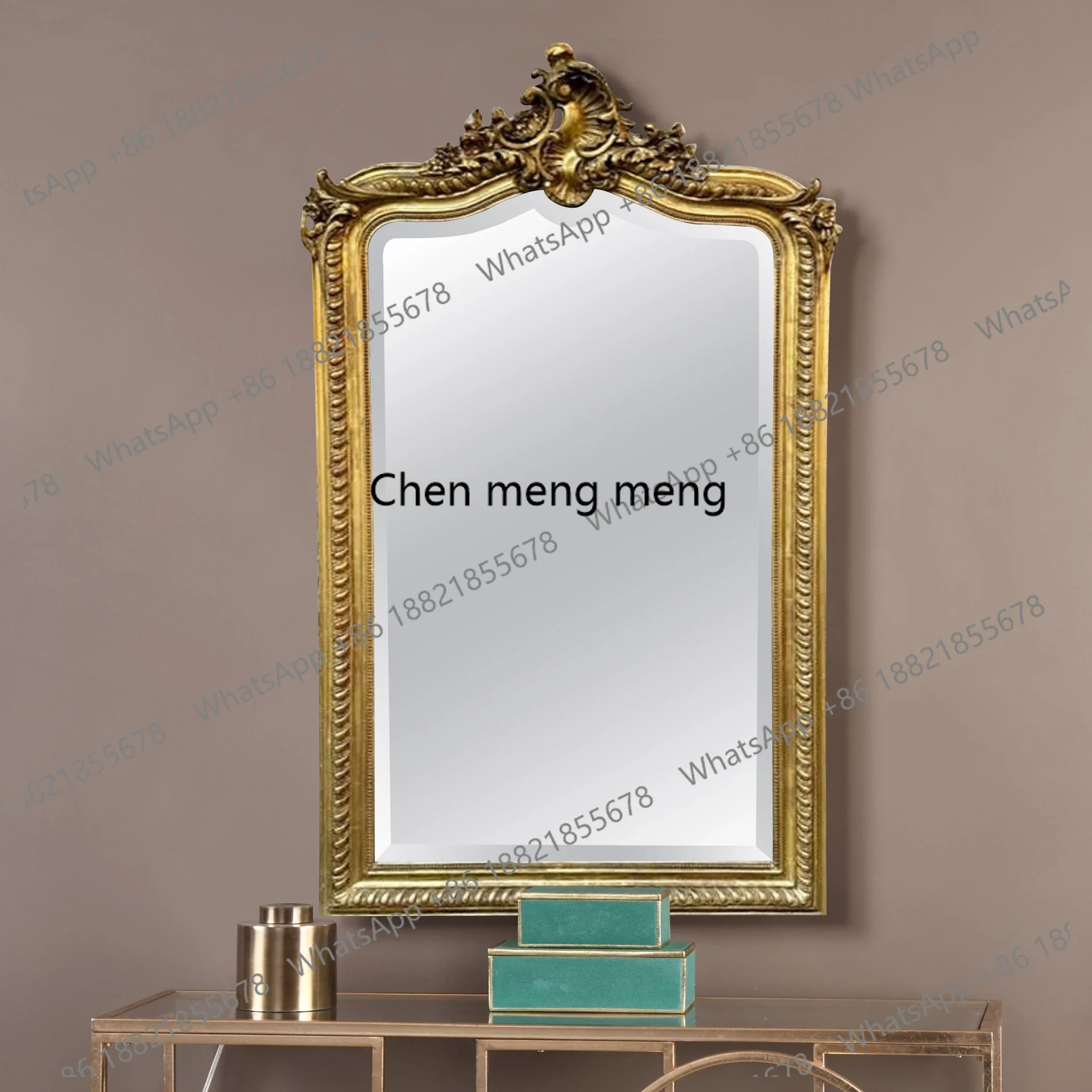 

French villa fireplace mirror retro porch decoration home girls bedroom makeup mirror