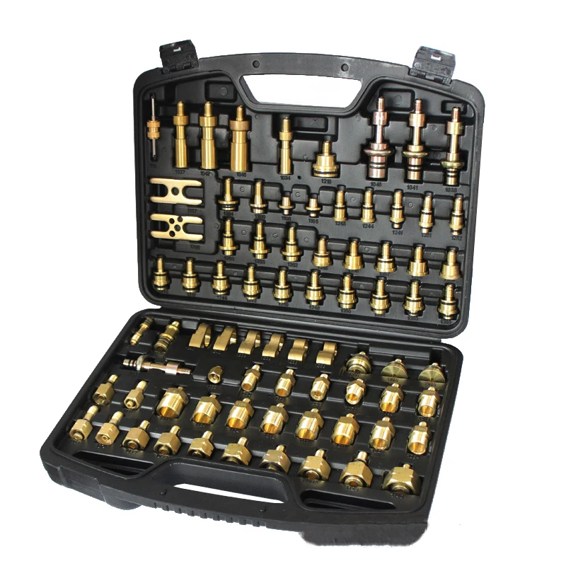 77pcs Car Detection Tool adaptere Set for European American Asia Car Auto Air Conditioning Leak Test Kit Car Repair Tool