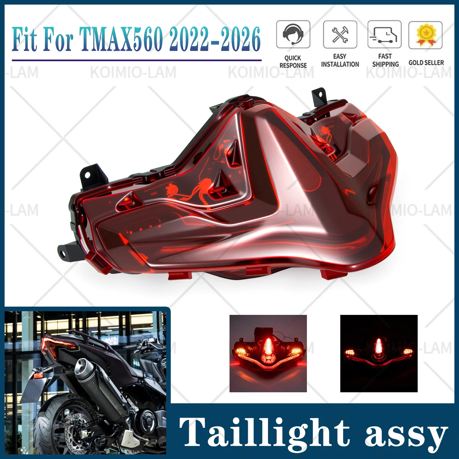 

Подходит для мотоциклов YAMAHA TMAX560 2022 - 2026: задние фонари, стоп-сигналы TMAX 560, XP560, Tech Max 560