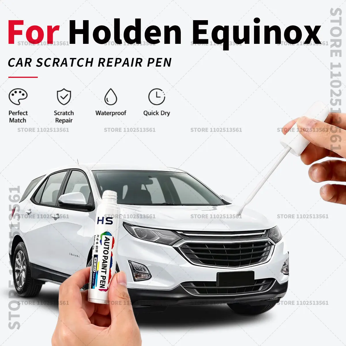 For Holden Equinox Black White Automotive Touch Up Paint Pen Car Paint Scratch Remover Quick Dry Repair Brush for Vehicle Paint