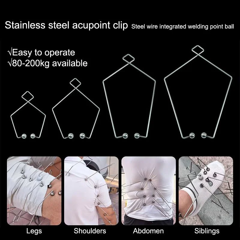 1 Pcs Meridian Massage Clips Stainless Steel Acupoint Stimulation Massager Muscle Relaxation Clip For Waist Back Leg Hand〔DD329〕