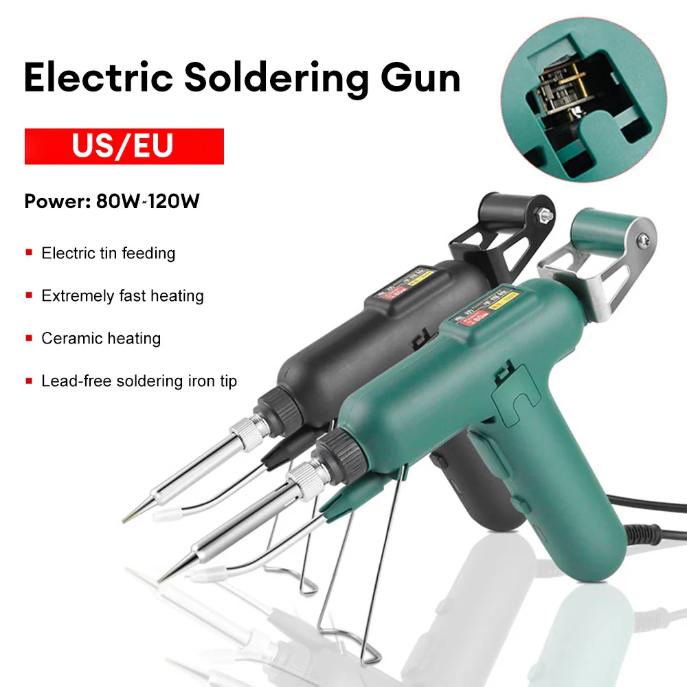 

110V 220V 80W Manual Soldering Iron Tip Tin Gun Internal Heat Electric Tin Welder Welding Machine Solder Gun Tool Set