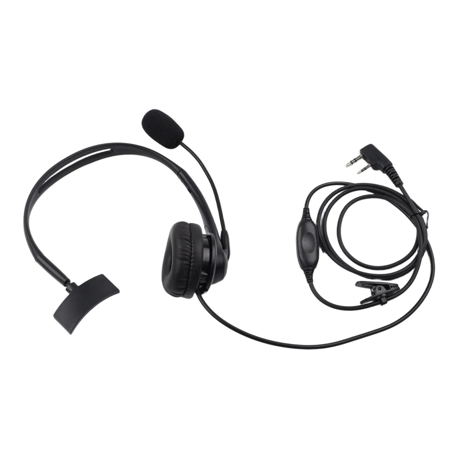 For Walkie Talkie Headset 2 Pin Microphone with PTT Button Compatible with For Baofeng For KENWOOD Clear Sound